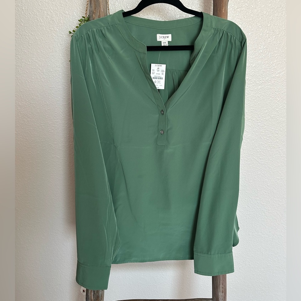 NWT J. Crew Women's Sage Green Blouse